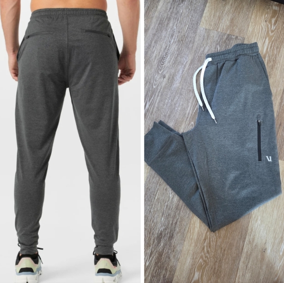 Vuori Sunday Performance Jogger Mens Charcoal Sweatpants Drawstring Pockets EUC - Picture 2 of 12